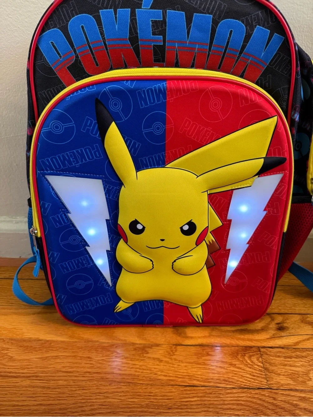 Pikachu Kids Backpack - Yellow/Blue/Red - lights up
